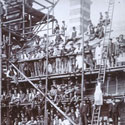 Workers constructing Marconi factory, 1912. Catalogue reference: COPY 1/566