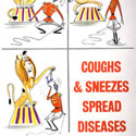 'Coughs And Sneezes Spread Diseases' campaign poster, 1940s. Catalogue reference: INF 13/189 (1)