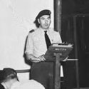 Cold War: Wing Commander Peter Dobson briefing the bomber wing during the Suez crisis, 31 October 1956. Catalogue reference: AIR 28/1474)