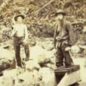 Gold mining on the Leech River, British Columbia, 1864. CO 305/23