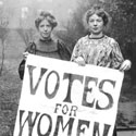 Christabel Pankhurst (right) with Annie Kenny, 1906. Catalogue reference: COPY 1/494