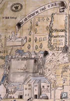 Closeup of the plan of Kirk o' Field 1567 (MPF 1/366)