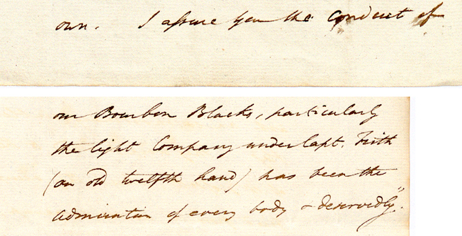 Extract of a private letter, St Ann’s, Barbados. (CO 28/85)