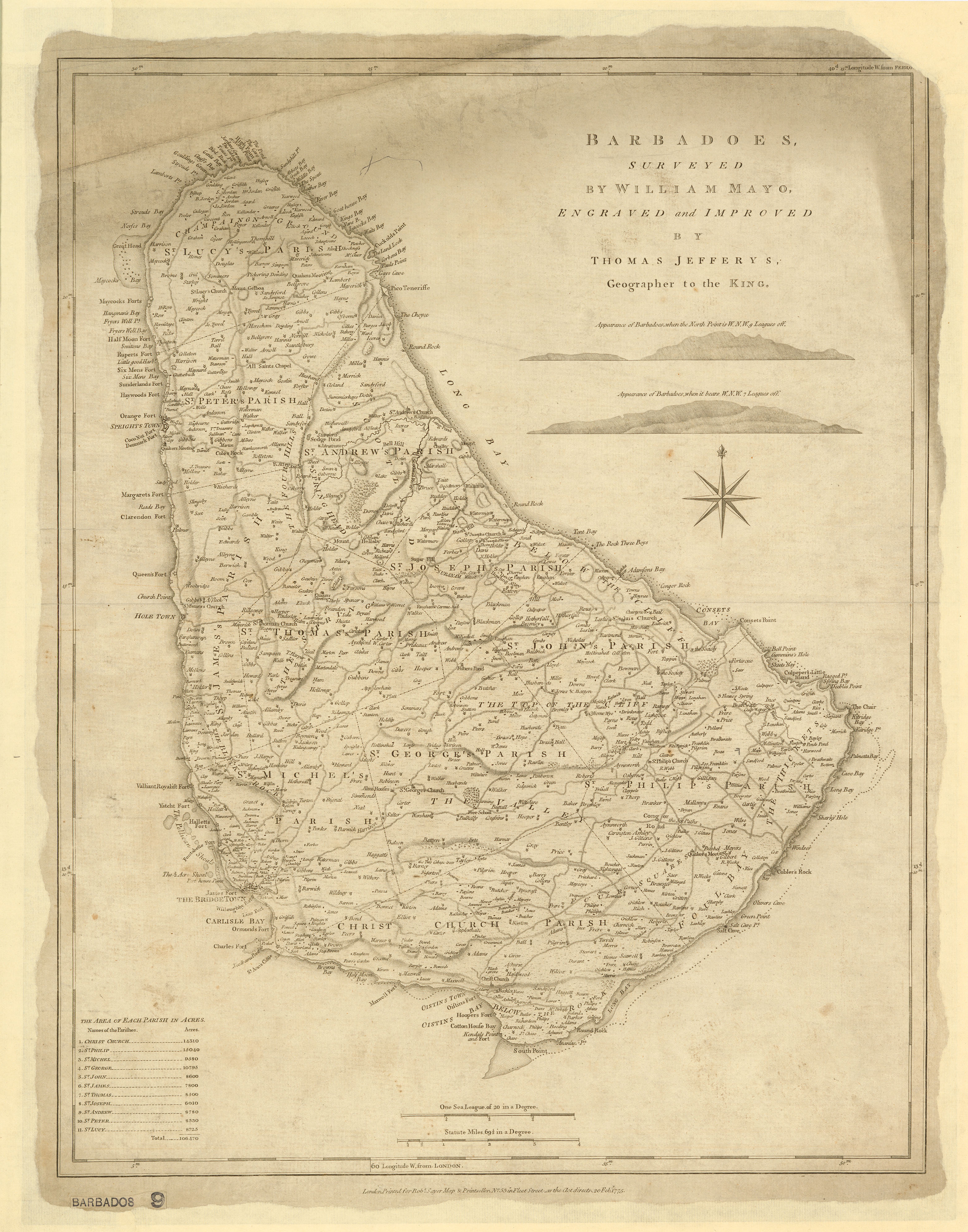 Map of Barbados, 1794, (CO 700/Barbados 9A)
