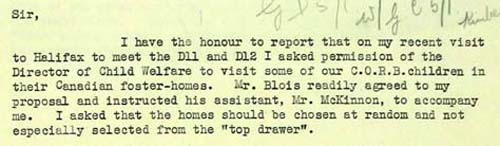 Letter from the Office of High Commisioner for the UK, Ottawa, Canada to the Director General of C.O.R.B., London, Septenmber 23rd, 1940 (DO 131/45)