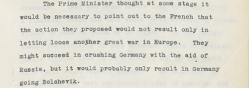 The Foreign Secretary describes a meeting he has had with the French, Belgian and Italian governments (FO 371/19892)