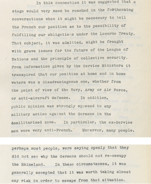 The Foreign Secretary describes a meeting he has had with the French, Belgian and Italian governments (FO 371/19892)
