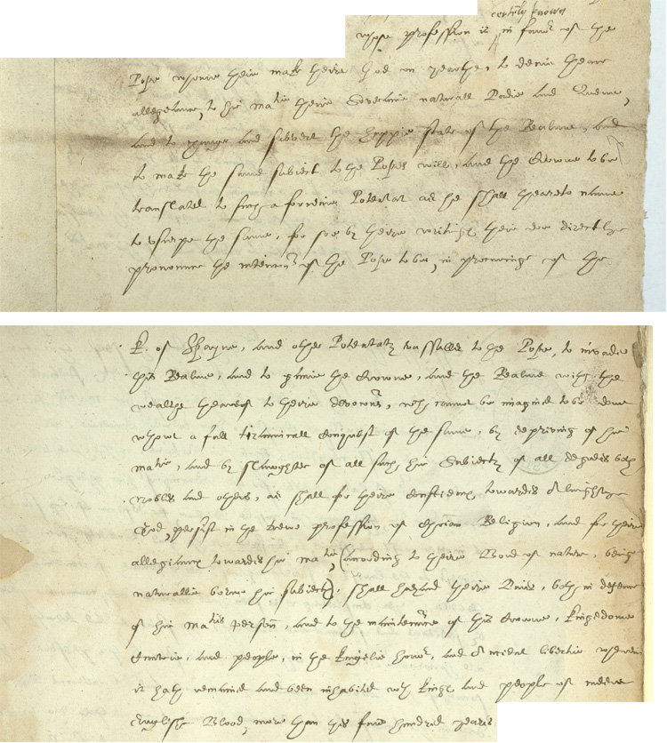 Draft government proclamation, 1588 (SP 12/211)