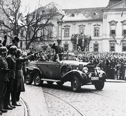 Adolf Hitler in his six wheeled Mercedes Benz Touring Car (HS 6/624)