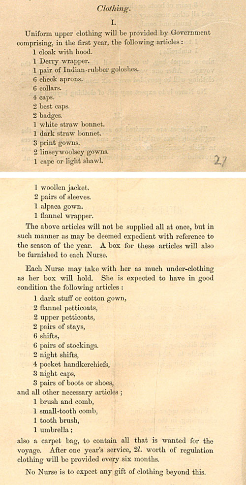 A list of all clothing provisions and requirements (WO 43/963)