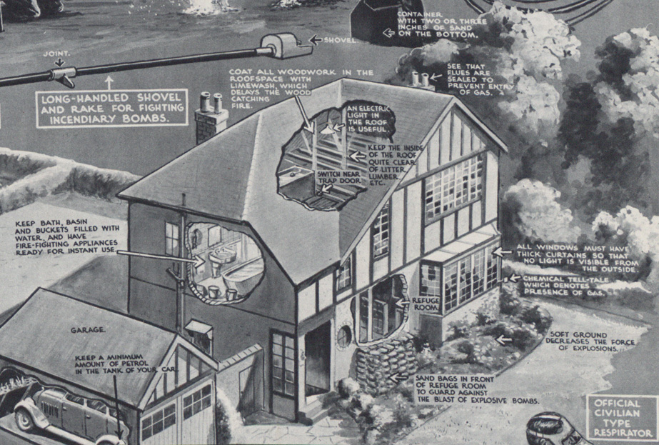 Detail from The Householder's part in A.R.P.: Meeting Bomb and Gas Dangers : Illustrated London News July 16 1938 (ZPER 34/193)