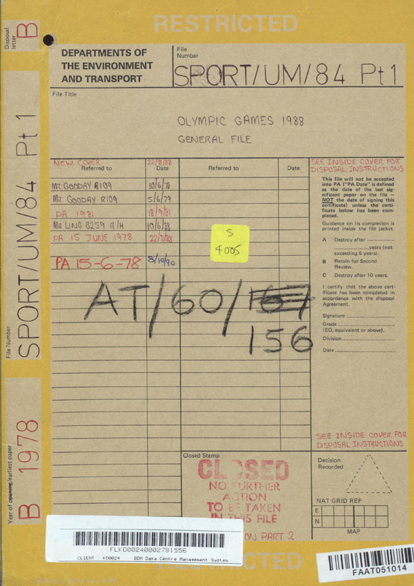 Extract from record AT 60/156