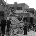 Second World War damage to buildings at Wimbledon Station from flying bomb attack, 16 July 1944. AIR 20/4376
