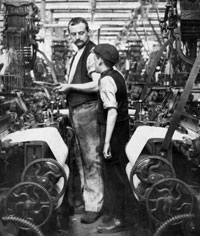 COPY 1/501 Weaver and apprentice in a cotton mill, 1906