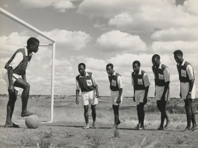 East African Railways and Harbours, Railway Training School. Recreation and welfare: soccer (1950s) - Catalogue reference: CO 1069/130