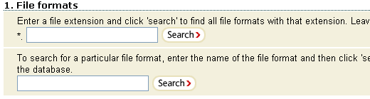 Example file format search box