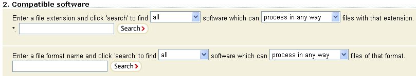 Example compatible software search box