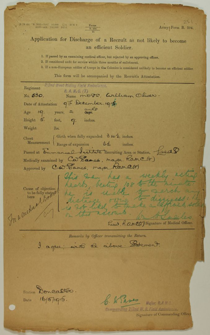 Discharge Of Recruit Form The National Archives