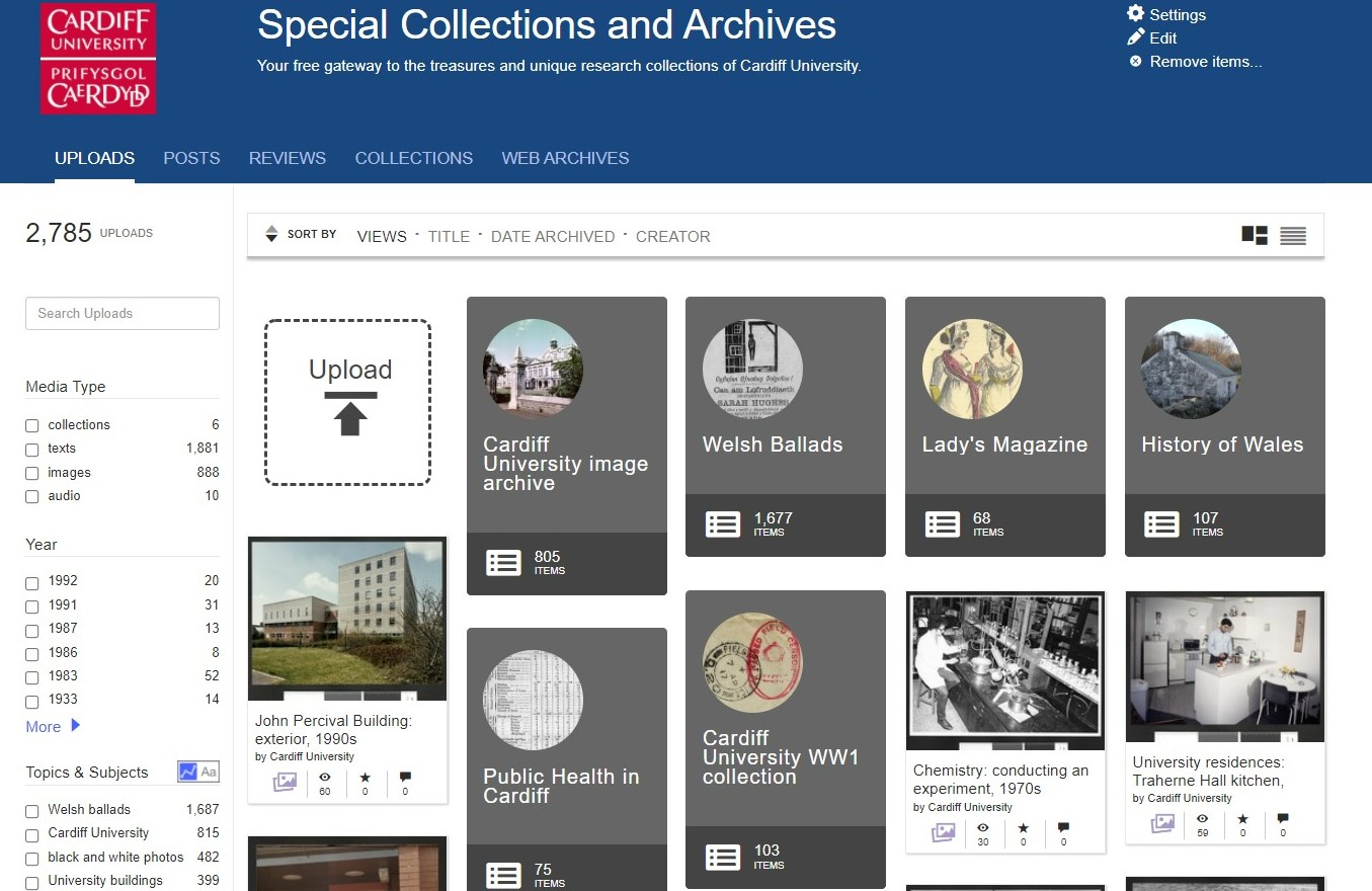 A screenshot of the Internet Archive