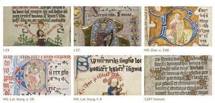 Search results from the project website, showing images from six illustrated manuscripts.